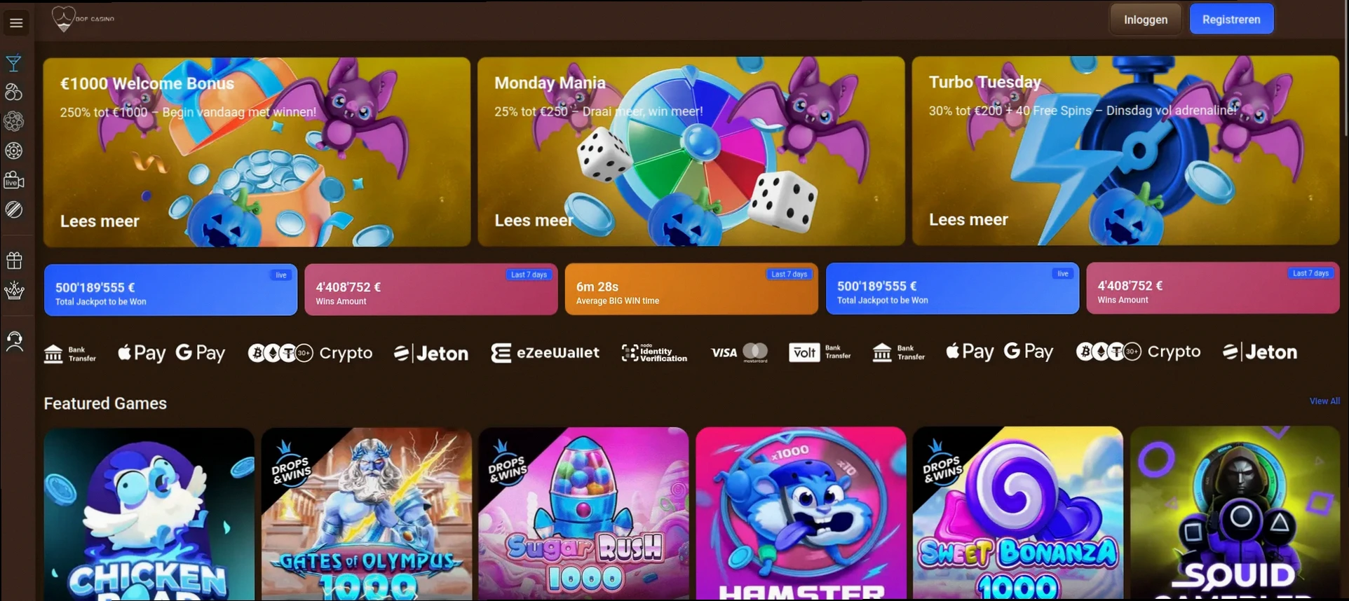 Bof Casino welkomstbonus tot €500 + 200 gratis spins